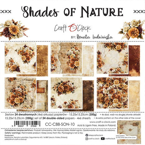 Craft O'Clock PRE-ORDER Shades Of Nature 6x6 Inch Paper Set (CC-C88-SON-10) Craft O'Clock PRE-ORDER Shades Of Nature 6x6 Inch Paper Set (CC-C88-SON-10)