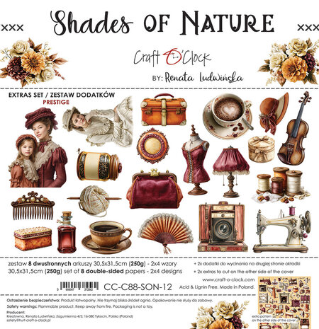 Craft O'Clock PRE-ORDER Shades Of Nature 12x12 Inch Extras Set Prestige (CC-C88-SON-12) Craft O'Clock PRE-ORDER Shades Of Nature 12x12 Inch Extras Set Prestige (CC-C88-SON-12)
