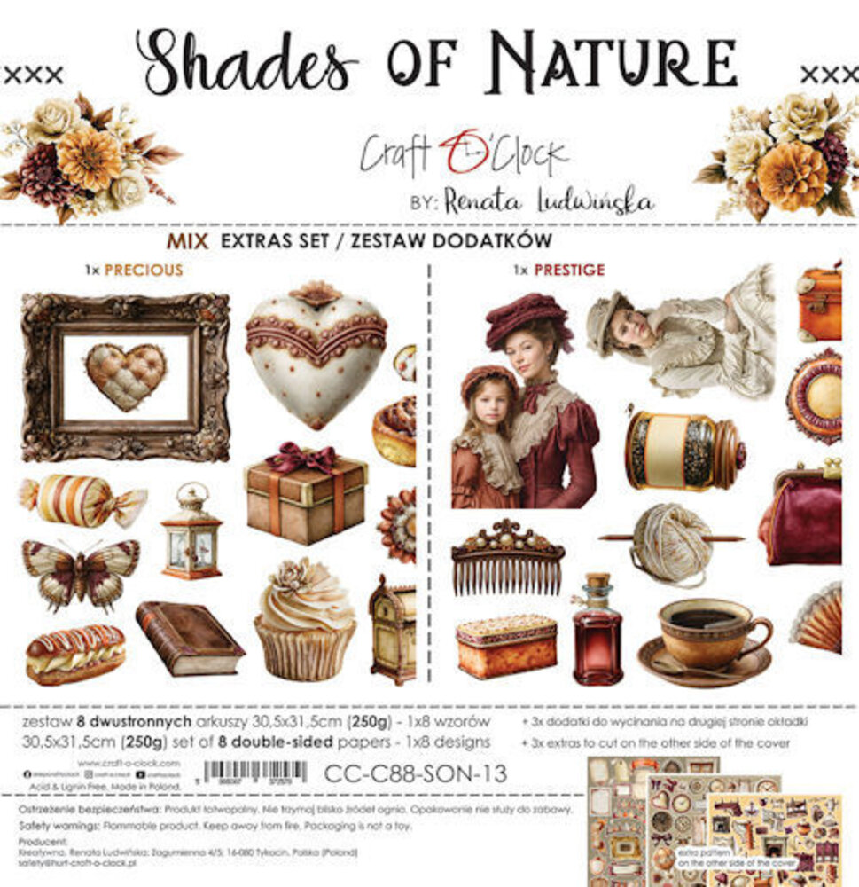 Craft O'Clock PRE-ORDER Shades Of Nature 12x12 Inch Extras Set Mix (CC-C88-SON-13) Craft O'Clock PRE-ORDER Shades Of Nature 12x12 Inch Extras Set Mix (CC-C88-SON-13)
