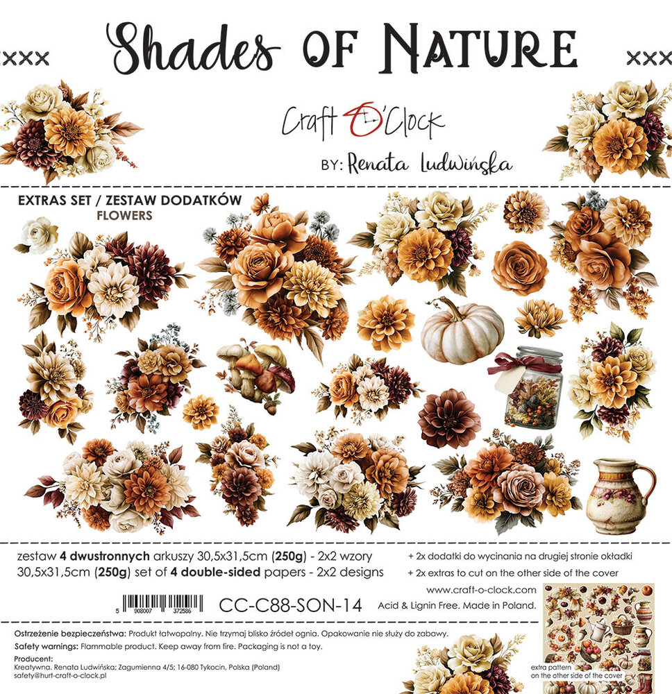 Craft O'Clock PRE-ORDER Shades Of Nature 12x12 Inch Extras Set Flowers (CC-C88-SON-14) Craft O'Clock PRE-ORDER Shades Of Nature 12x12 Inch Extras Set Flowers (CC-C88-SON-14)