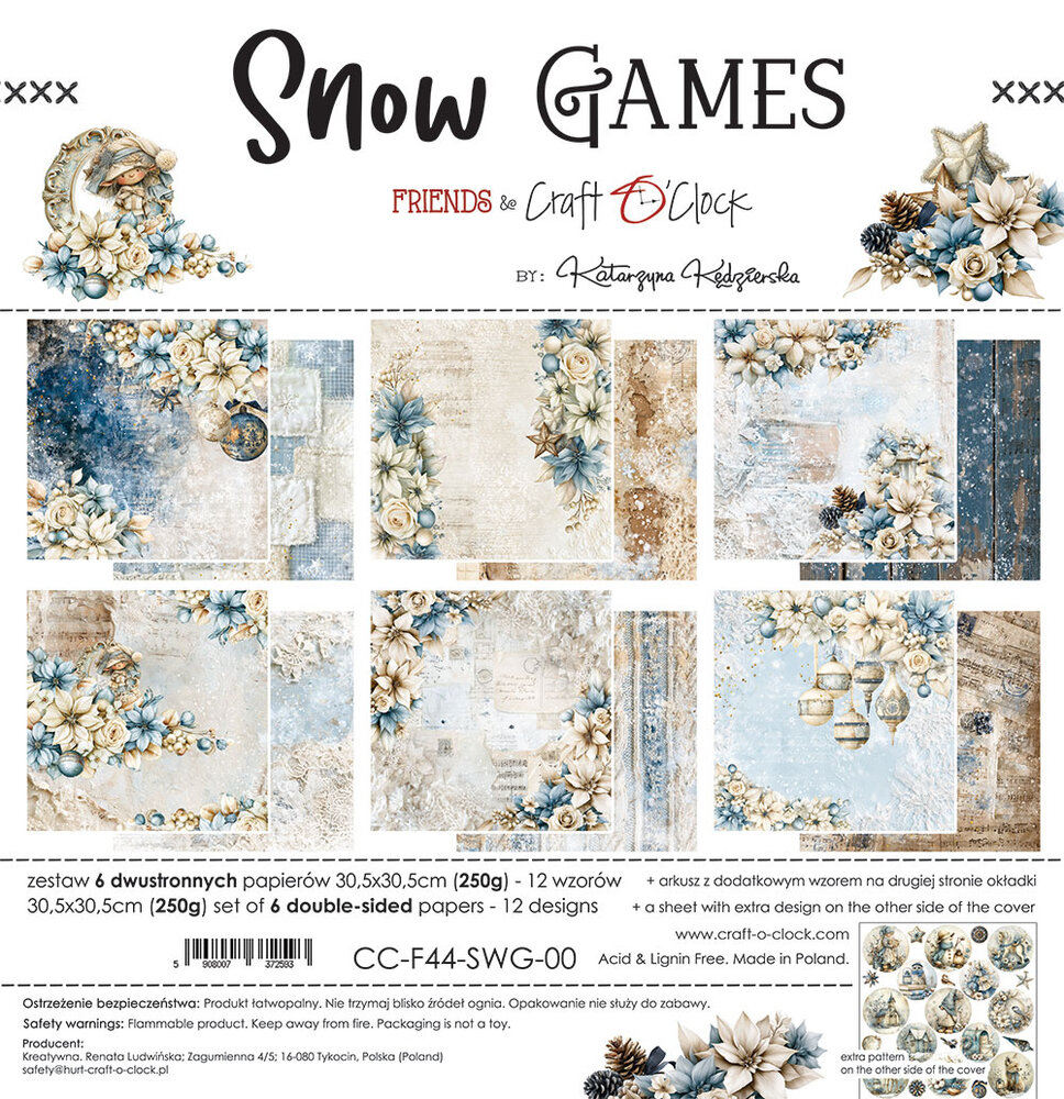 Craft O'Clock PRE-ORDER Snow Games 12x12 Inch Paper Set (CC-F44-SWG-00) Craft O'Clock PRE-ORDER Snow Games 12x12 Inch Paper Set (CC-F44-SWG-00)
