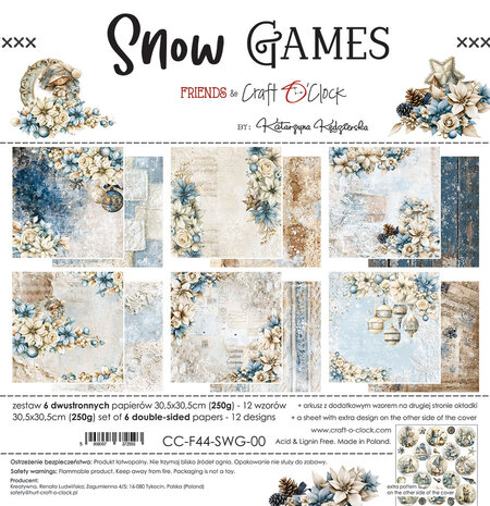 Craft O'Clock PRE-ORDER Snow Games 12x12 Inch Paper Set (CC-F44-SWG-00) Craft O'Clock PRE-ORDER Snow Games 12x12 Inch Paper Set (CC-F44-SWG-00)