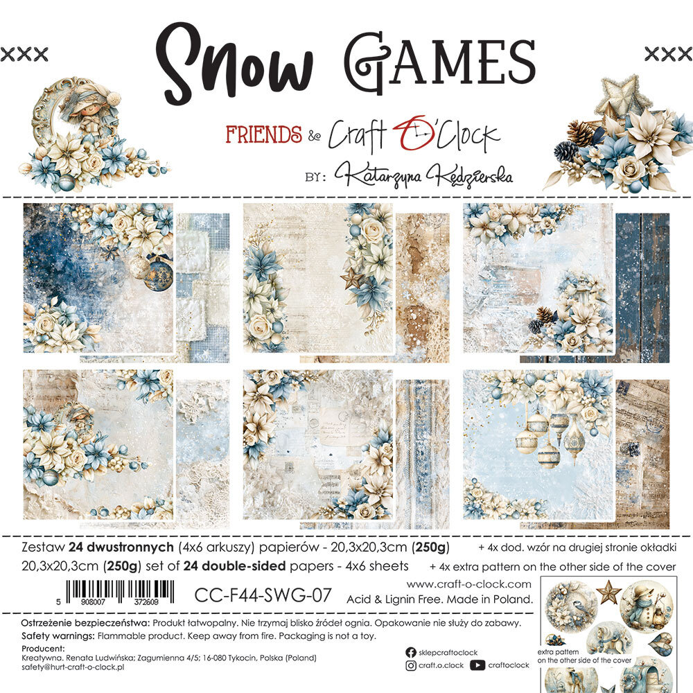 Craft O'Clock PRE-ORDER Snow Games 8x8 Inch Paper Set (CC-F44-SWG-07) Craft O'Clock PRE-ORDER Snow Games 8x8 Inch Paper Set (CC-F44-SWG-07)