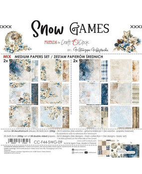 Craft O'Clock PRE-ORDER Snow Games 8x8 Inch Medium Mix Paper Set (CC-F44-SWG-09) Craft O'Clock PRE-ORDER Snow Games 8x8 Inch Medium Mix Paper Set (CC-F44-SWG-09)