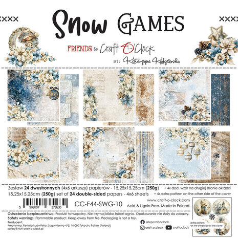 Craft O'Clock PRE-ORDER Snow Games 6x6 Inch Paper Set (CC-F44-SWG-10) Craft O'Clock PRE-ORDER Snow Games 6x6 Inch Paper Set (CC-F44-SWG-10)