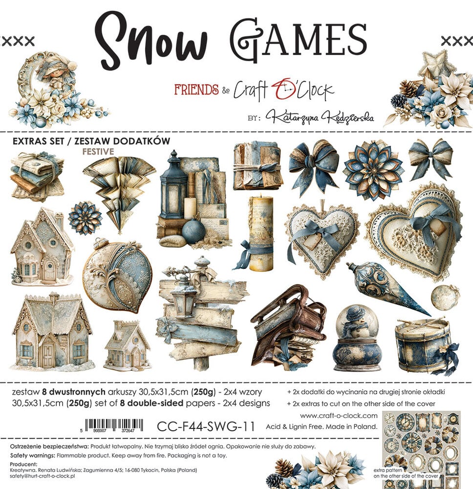 Craft O'Clock PRE-ORDER Snow Games 12x12 Inch Extras Set Festive (CC-F44-SWG-11) Craft O'Clock PRE-ORDER Snow Games 12x12 Inch Extras Set Festive (CC-F44-SWG-11)