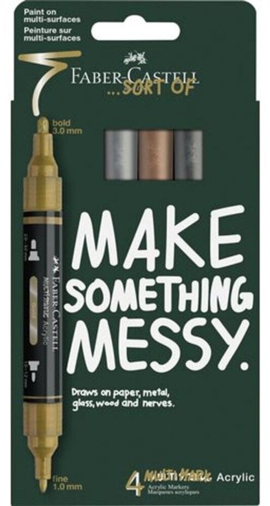 Faber Castell Multimark Acrylmarker Metallic Karton Etui (4pcs) (FC-186004) Faber Castell Multimark Acrylmarker Metallic Karton Etui (4pcs) (FC-186004)