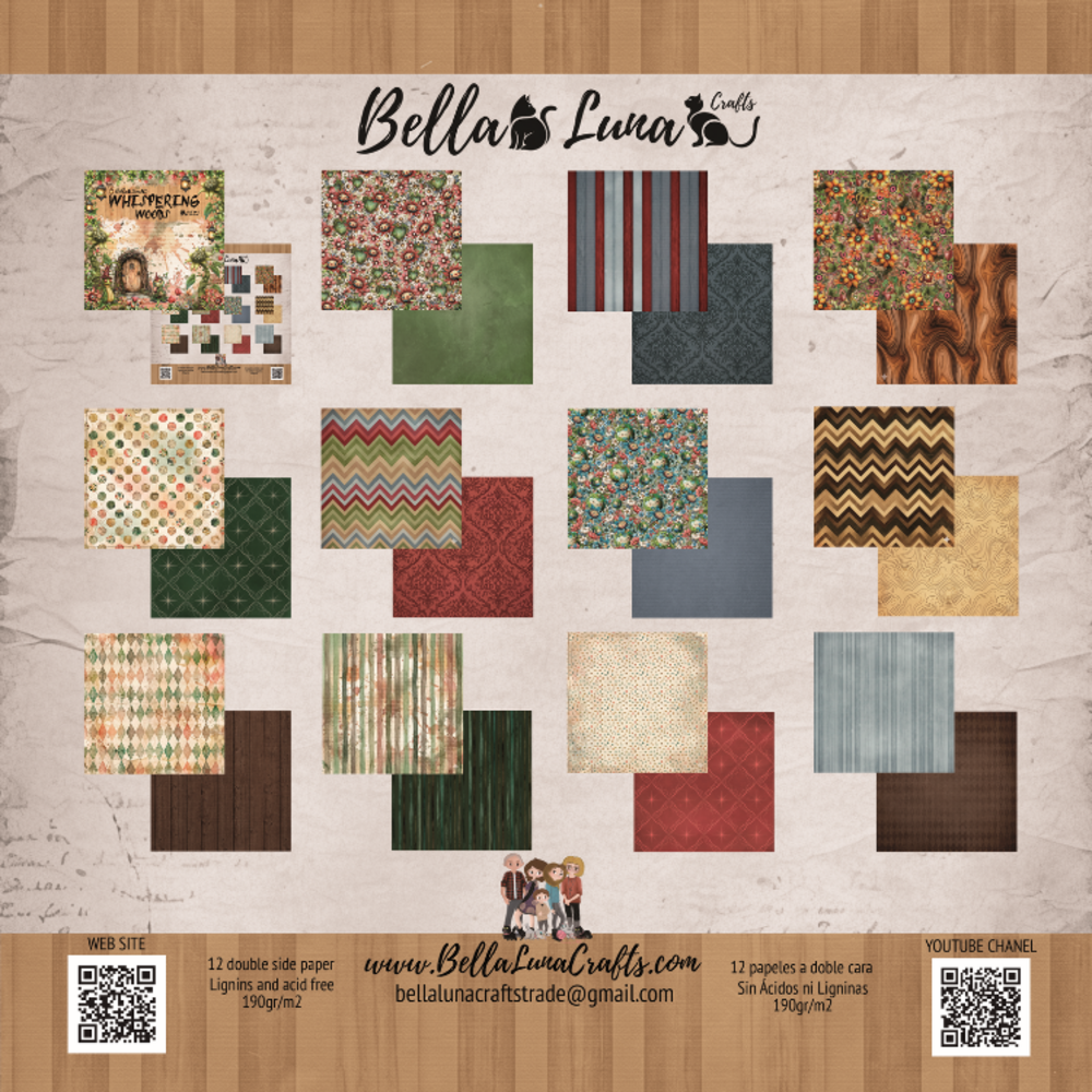 Bella Luna Crafts Whispering Woods Basics 8x8 Inch Collection Pack (BLC-0076/S) Bella Luna Crafts Whispering Woods Basics 8x8 Inch Collection Pack (BLC-0076/S)