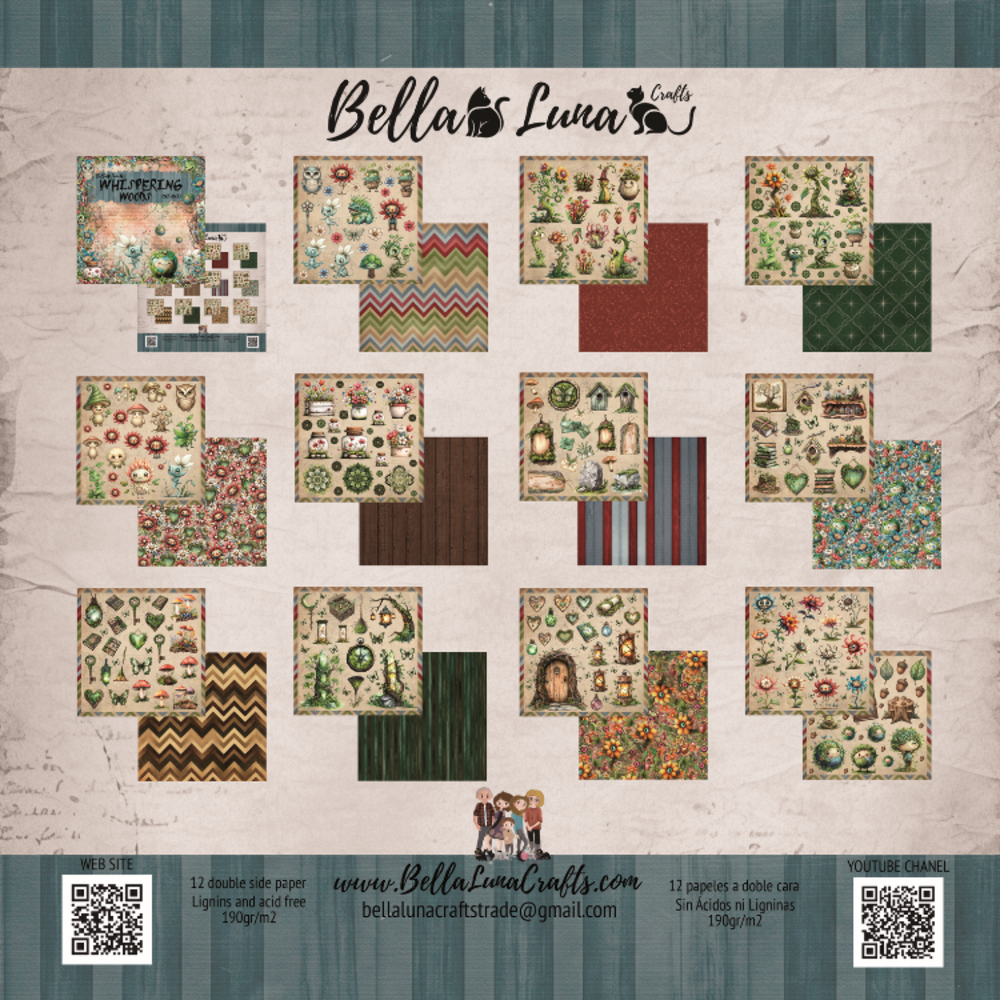 Bella Luna Crafts Whispering Woods Cut Outs 8x8 Inch Collection Pack (BLC-0076/R) Bella Luna Crafts Whispering Woods Cut Outs 8x8 Inch Collection Pack (BLC-0076/R)