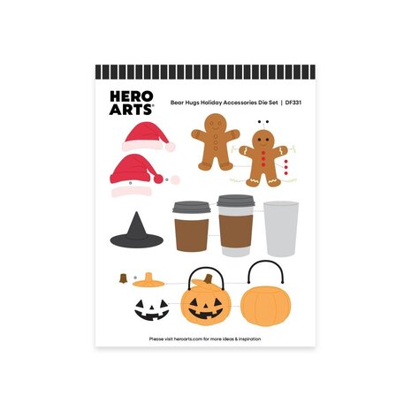 Hero Arts PRE-ORDER Beary Sweet Holiday Die Set Bear Hugs Holiday Accessories (DF331)