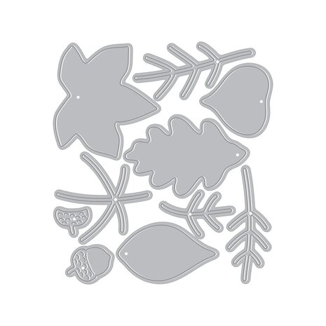 Hero Arts PRE-ORDER Cozy Season Die Set Lovely Little Leaves (DF333)