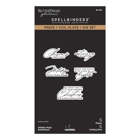 Spellbinders PRE-ORDER Christmas City Holiday Holiday Hugs Sentiments Press & Foil Plate (BP-386)