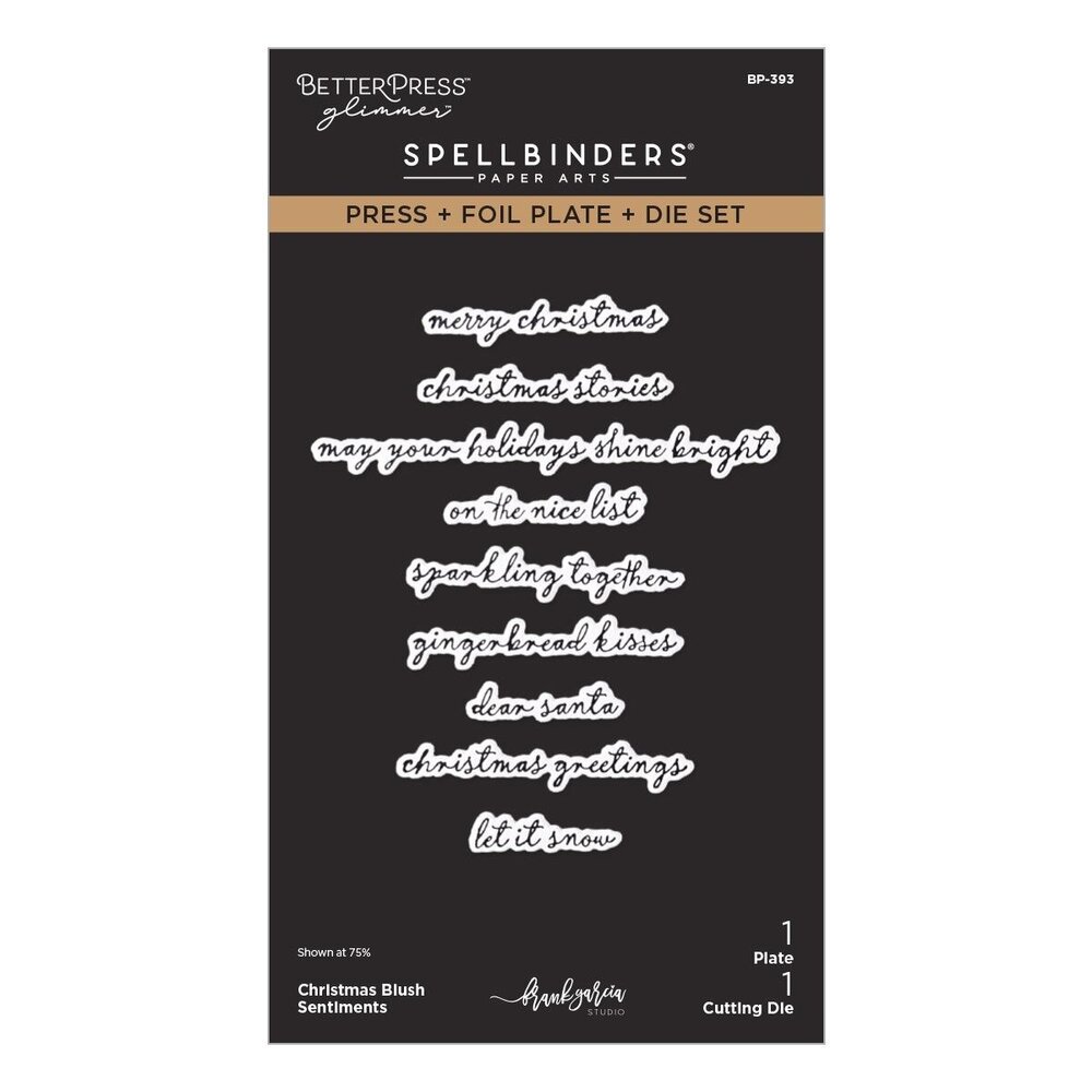Spellbinders PRE-ORDER Christmas Blush Sentiments Press Plate & Die Set (BP-393) Spellbinders PRE-ORDER Christmas Blush Sentiments Press Plate & Die Set (BP-393)