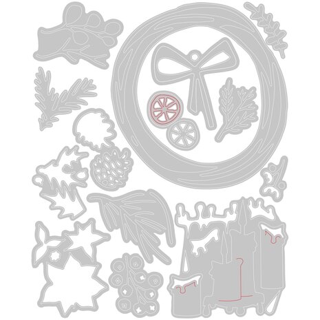 Sizzix PRE-ORDER Thinlits Die Set Vault Festive Wreath by Tim Holtz (666715) Sizzix PRE-ORDER Thinlits Die Set Vault Festive Wreath by Tim Holtz (666715)