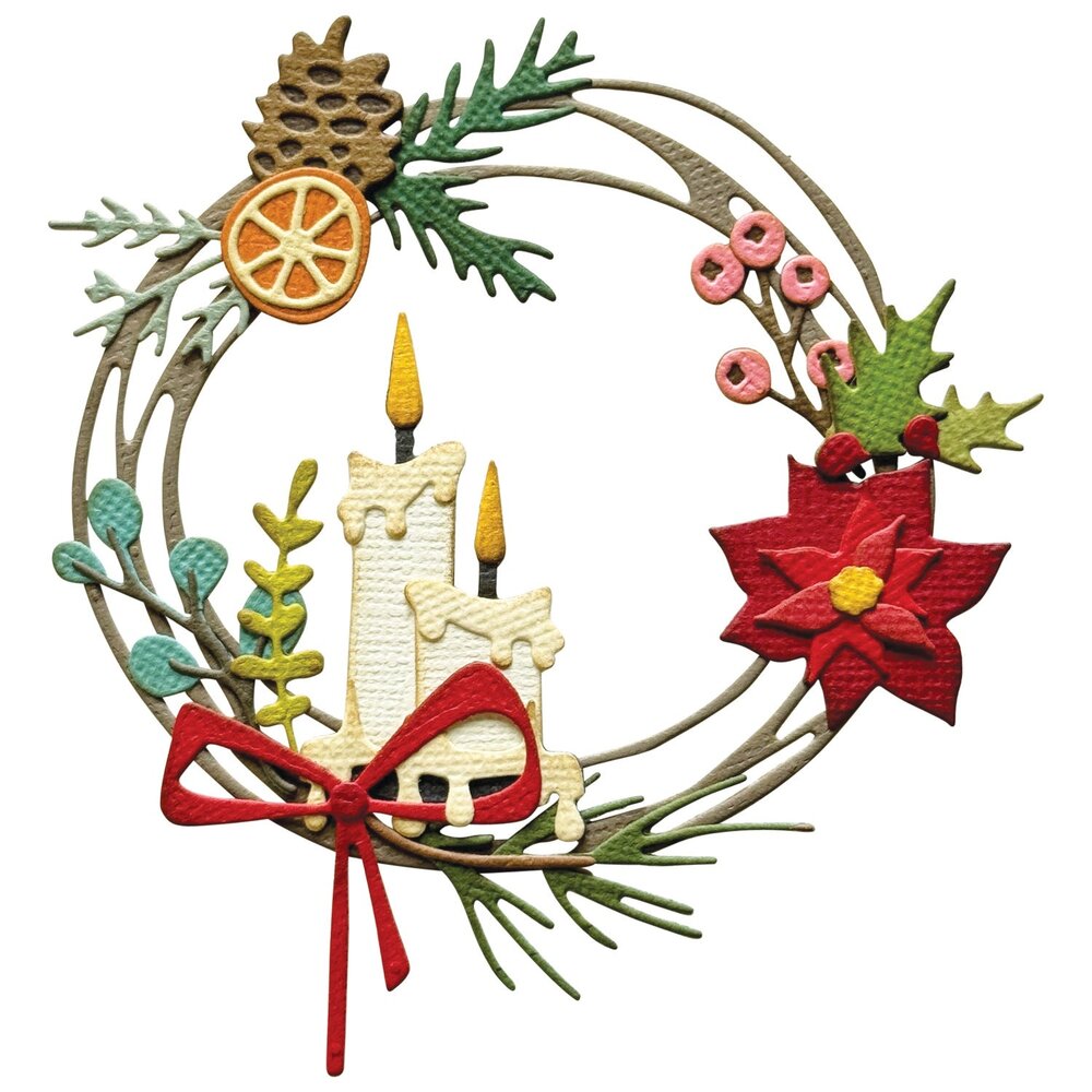 Sizzix PRE-ORDER Thinlits Die Set Vault Festive Wreath by Tim Holtz (666715) Sizzix PRE-ORDER Thinlits Die Set Vault Festive Wreath by Tim Holtz (666715)