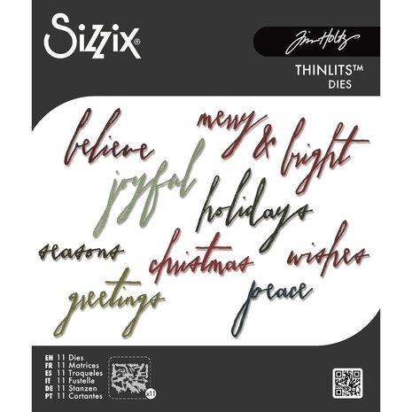 Sizzix PRE-ORDER Thinlits Die Set Classic Holiday Handwriting by Tim Holtz (660979) Sizzix PRE-ORDER Thinlits Die Set Classic Holiday Handwriting by Tim Holtz (660979)
