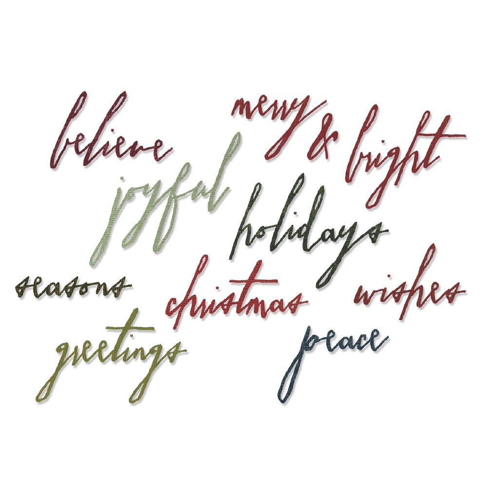 Sizzix PRE-ORDER Thinlits Die Set Classic Holiday Handwriting by Tim Holtz (660979) Sizzix PRE-ORDER Thinlits Die Set Classic Holiday Handwriting by Tim Holtz (660979)