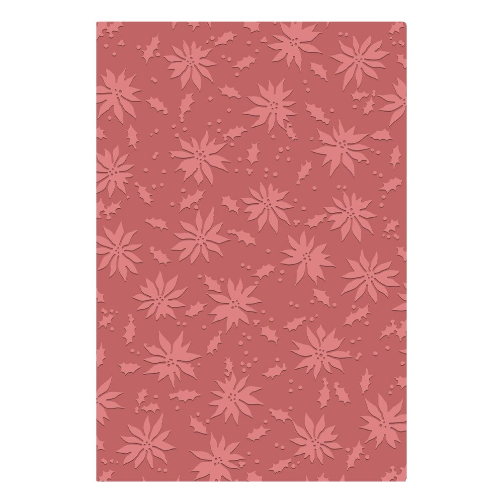 Sizzix PRE-ORDER 2D Texture Fades A5 Embossing Folder Vault Holly Poinsettia by Tim Holtz (667252) Sizzix PRE-ORDER 2D Texture Fades A5 Embossing Folder Vault Holly Poinsettia by Tim Holtz (667252)