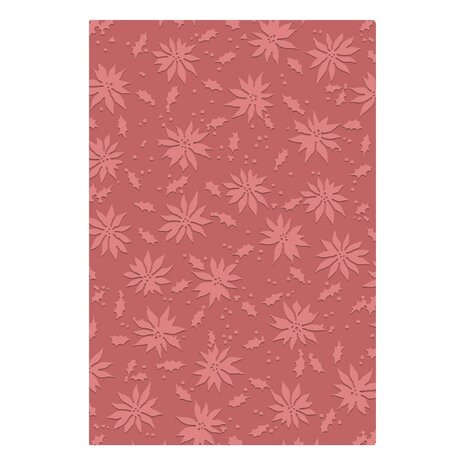 Sizzix PRE-ORDER 2D Texture Fades A5 Embossing Folder Vault Holly Poinsettia by Tim Holtz (667252) Sizzix PRE-ORDER 2D Texture Fades A5 Embossing Folder Vault Holly Poinsettia by Tim Holtz (667252)