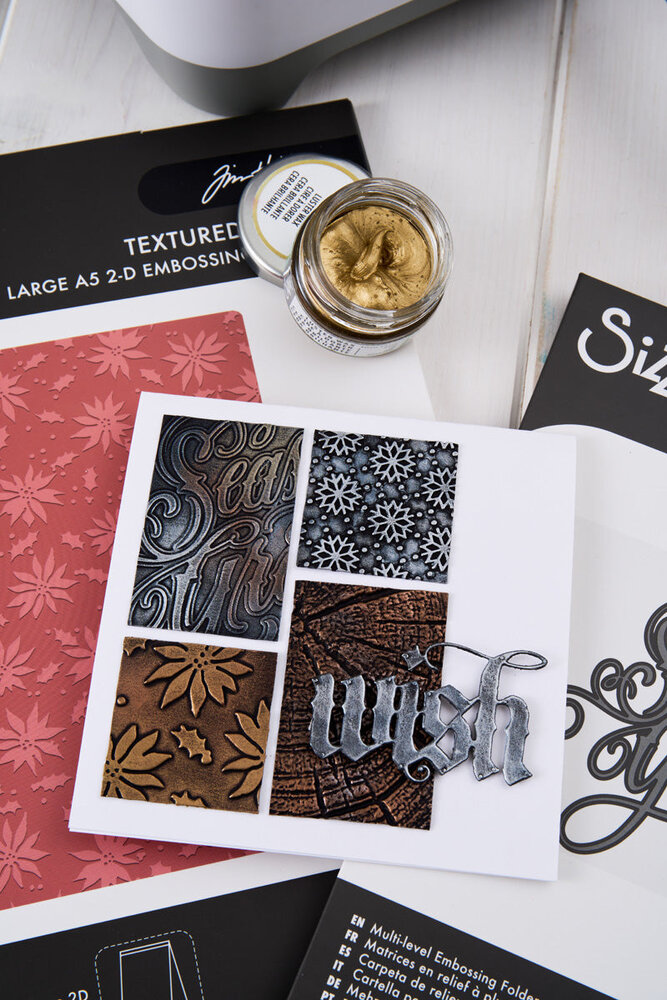 Sizzix PRE-ORDER 2D Texture Fades A5 Embossing Folder Vault Holly Poinsettia by Tim Holtz (667252) Sizzix PRE-ORDER 2D Texture Fades A5 Embossing Folder Vault Holly Poinsettia by Tim Holtz (667252)