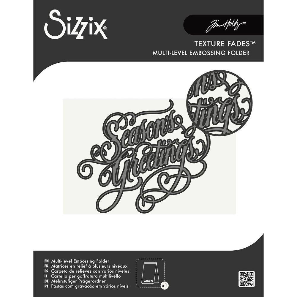 Sizzix PRE-ORDER Multi-Level Texture Fades A6 Embossing Folder Vault Seasons Greetings by Tim Holtz (667249) Sizzix PRE-ORDER Multi-Level Texture Fades A6 Embossing Folder Vault Seasons Greetings by Tim Holtz (667249)