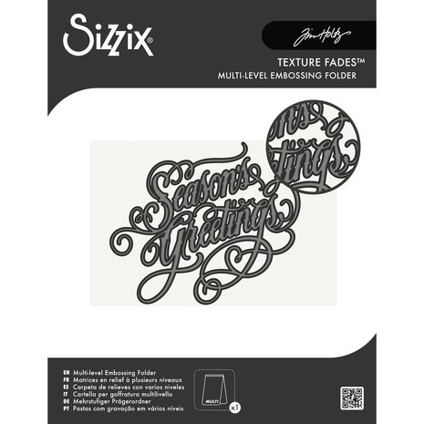 Sizzix PRE-ORDER Multi-Level Texture Fades A6 Embossing Folder Vault Seasons Greetings by Tim Holtz (667249) Sizzix PRE-ORDER Multi-Level Texture Fades A6 Embossing Folder Vault Seasons Greetings by Tim Holtz (667249)
