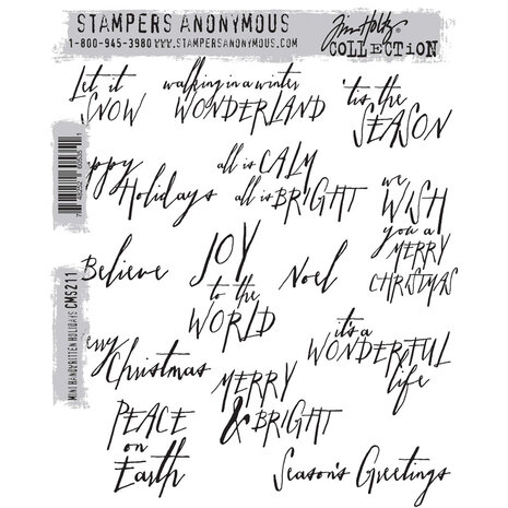 Stampers Anonymous Cling Stamps Mini Handwritten Holidays (CMS211) Stampers Anonymous Cling Stamps Mini Handwritten Holidays (CMS211)