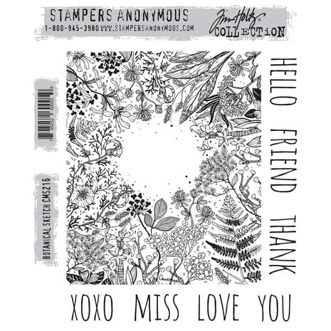 Stampers Anonymous Cling Stamps Botanical Sketch (CMS216) Stampers Anonymous Cling Stamps Botanical Sketch (CMS216)
