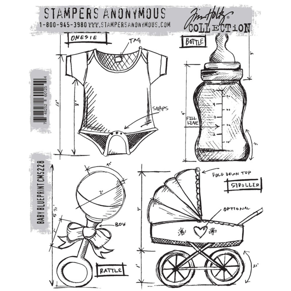 Stampers Anonymous Cling Stamps Baby Blueprint (CMS228) Stampers Anonymous Cling Stamps Baby Blueprint (CMS228)