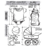 Stampers Anonymous Cling Stamps Baby Blueprint (CMS228)