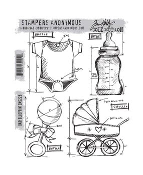 Stampers Anonymous Cling Stamps Baby Blueprint (CMS228) Stampers Anonymous Cling Stamps Baby Blueprint (CMS228)