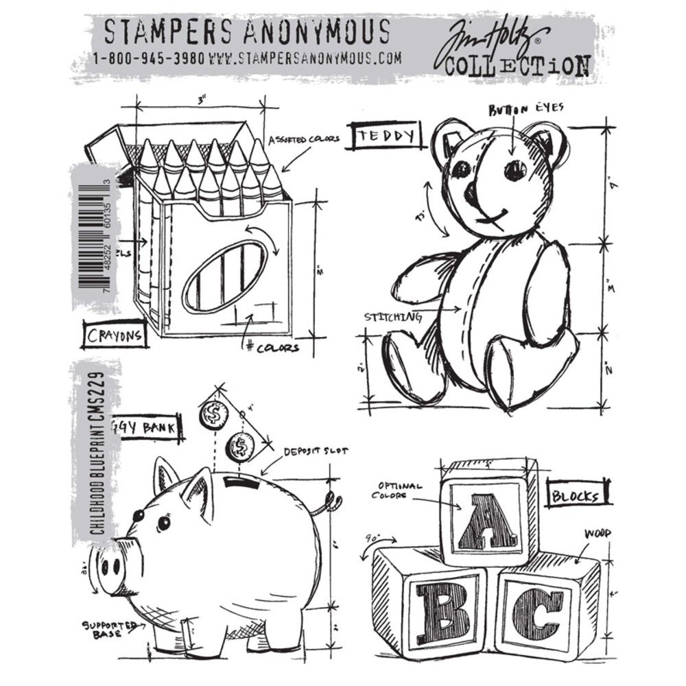 Stampers Anonymous Cling Stamps Childhood Blueprint (CMS229) Stampers Anonymous Cling Stamps Childhood Blueprint (CMS229)