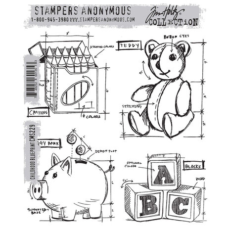 Stampers Anonymous Cling Stamps Childhood Blueprint (CMS229) Stampers Anonymous Cling Stamps Childhood Blueprint (CMS229)