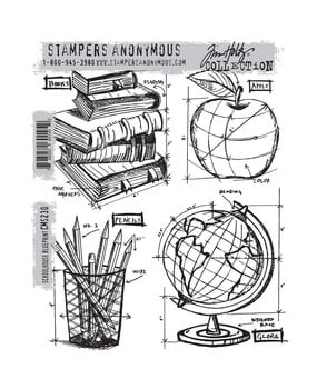 Stampers Anonymous Cling Stamps Schoolhouse Blueprint (CMS230) Stampers Anonymous Cling Stamps Schoolhouse Blueprint (CMS230)