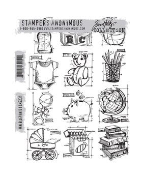 Stampers Anonymous Cling Stamps Mini Blueprints 8 (CMS231) Stampers Anonymous Cling Stamps Mini Blueprints 8 (CMS231)