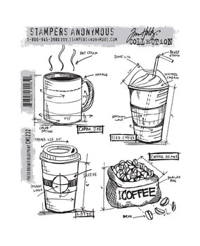 Stampers Anonymous Cling Stamps Fresh Brewed Blueprint (CMS232) Stampers Anonymous Cling Stamps Fresh Brewed Blueprint (CMS232)