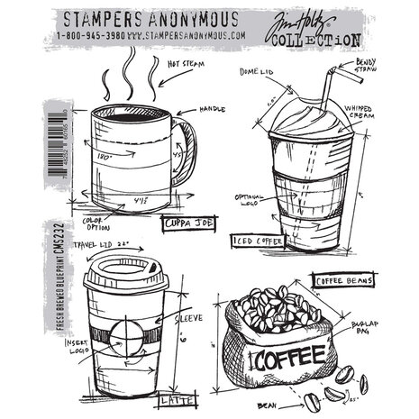 Stampers Anonymous Cling Stamps Fresh Brewed Blueprint (CMS232) Stampers Anonymous Cling Stamps Fresh Brewed Blueprint (CMS232)