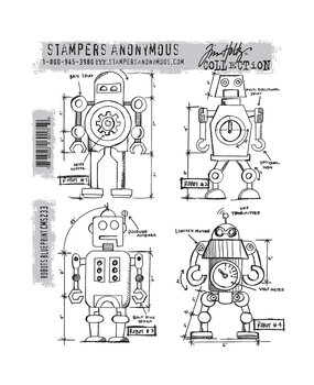 Stampers Anonymous Cling Stamps Robots Blueprint (CMS233) Stampers Anonymous Cling Stamps Robots Blueprint (CMS233)