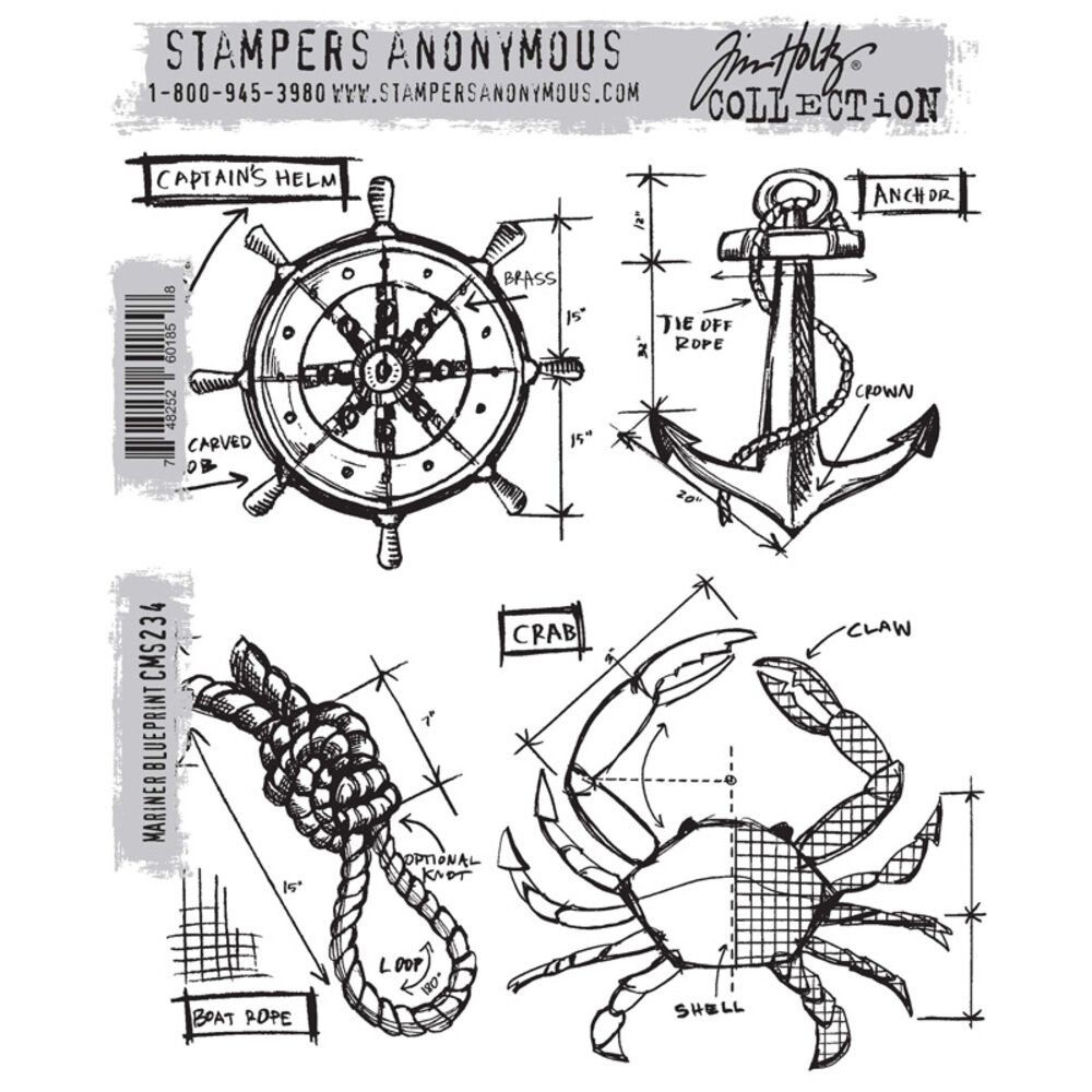 Stampers Anonymous Cling Stamps Mariner Blueprint (CMS234) Stampers Anonymous Cling Stamps Mariner Blueprint (CMS234)