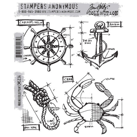 Stampers Anonymous Cling Stamps Mariner Blueprint (CMS234) Stampers Anonymous Cling Stamps Mariner Blueprint (CMS234)