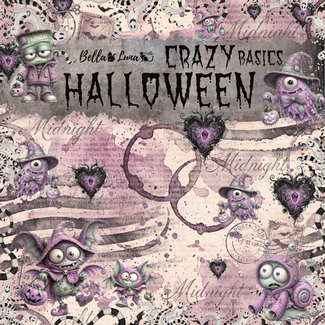 Bella Luna Crafts Crazy Halloween Basics 12x12 Inch Collection Pack (BLC-0078)