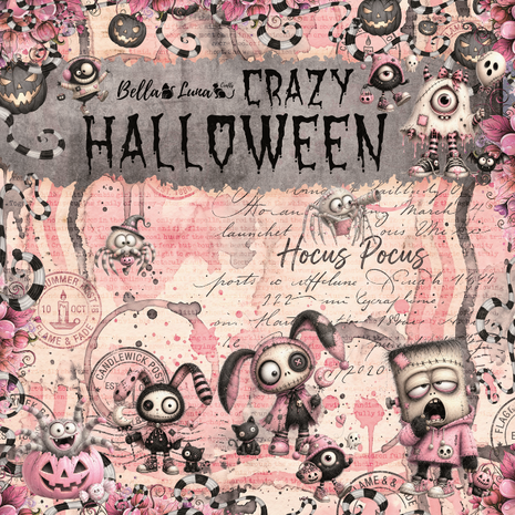 Bella Luna Crafts Crazy Halloween 8x8 Inch Collection Pack (BLC-0077/S)