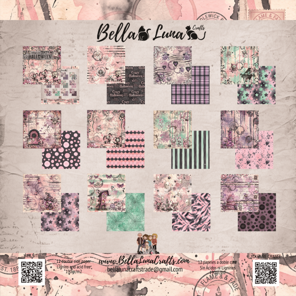 Bella Luna Crafts Crazy Halloween 8x8 Inch Collection Pack (BLC-0077/S)