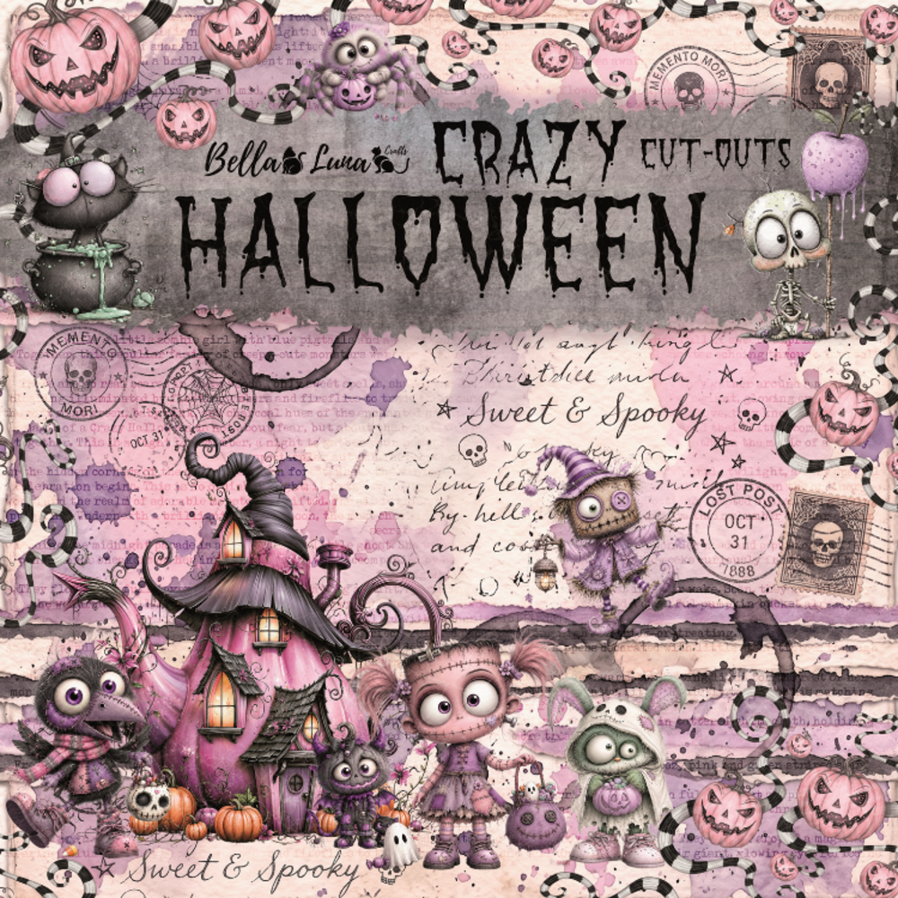 Bella Luna Crafts Crazy Halloween Cut Outs 8x8 Inch Collection Pack (BLC-0078/R)