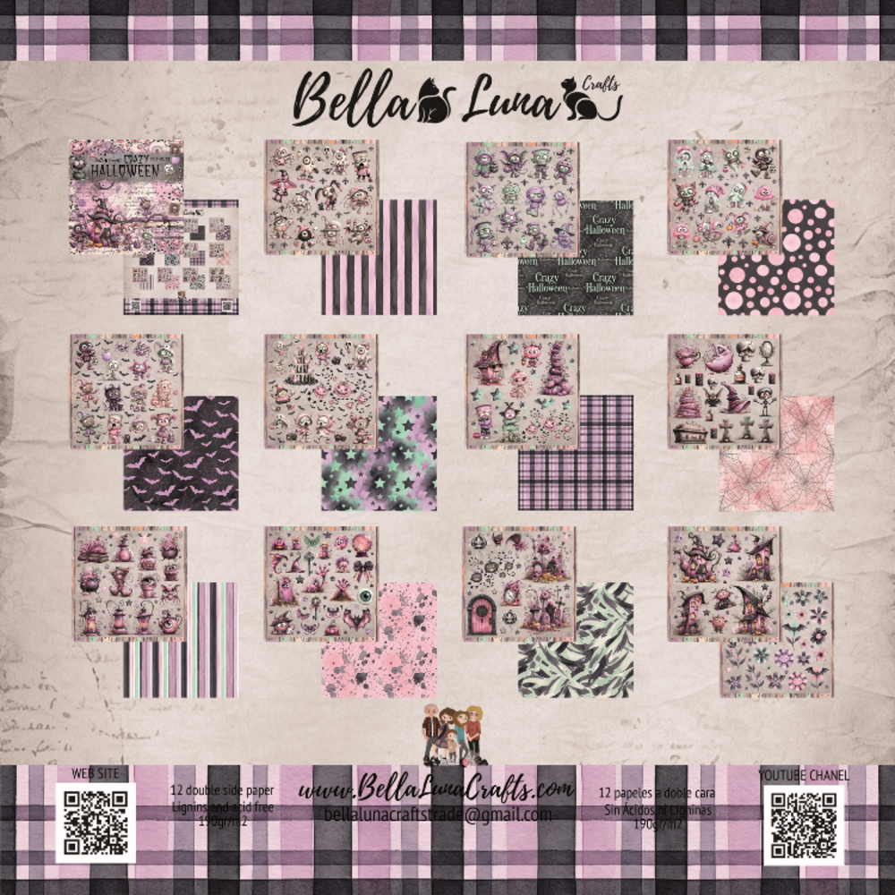 Bella Luna Crafts Crazy Halloween Cut Outs 8x8 Inch Collection Pack (BLC-0078/R)