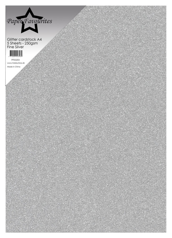 Paper Favourites Glitter Cardstock A4 Fine Silver 250gsm (5pcs) (PFSS203) Paper Favourites Glitter Cardstock A4 Fine Silver 250gsm (5pcs) (PFSS203)