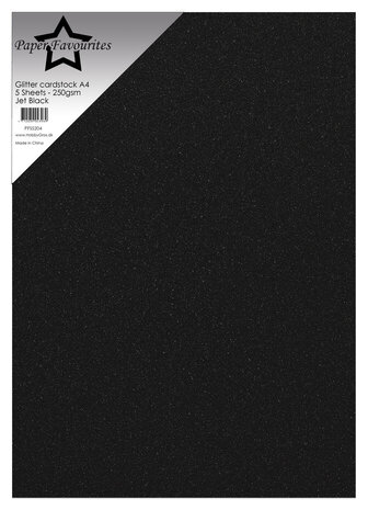 Paper Favourites Glitter Cardstock A4 Jet Black 250gsm (5pcs) (PFSS204) Paper Favourites Glitter Cardstock A4 Jet Black 250gsm (5pcs) (PFSS204)