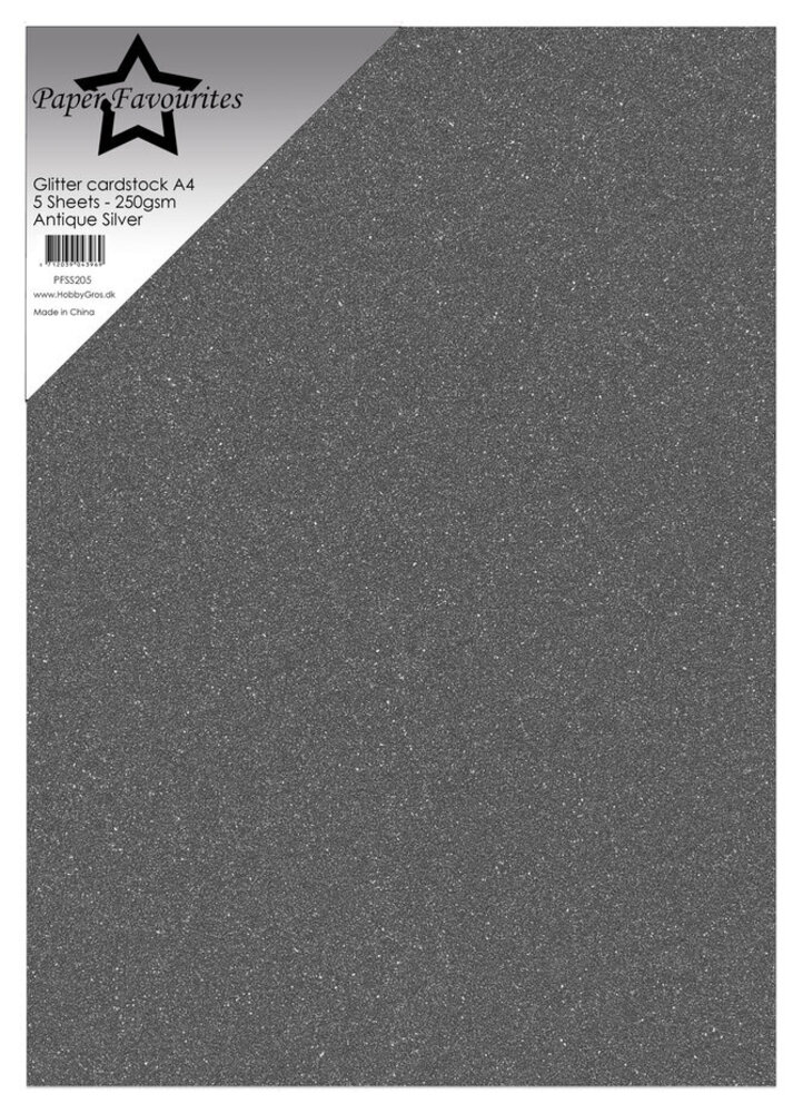 Paper Favourites Glitter Cardstock A4 Antique Silver 250gsm (5pcs) (PFSS205) Paper Favourites Glitter Cardstock A4 Antique Silver 250gsm (5pcs) (PFSS205)