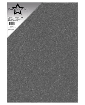 Paper Favourites Glitter Cardstock A4 Antique Silver 250gsm (5pcs) (PFSS205) Paper Favourites Glitter Cardstock A4 Antique Silver 250gsm (5pcs) (PFSS205)