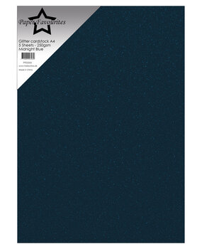 Paper Favourites Glitter Cardstock A4 Midnight Blue 250gsm (5pcs) (PFSS206) Paper Favourites Glitter Cardstock A4 Midnight Blue 250gsm (5pcs) (PFSS206)